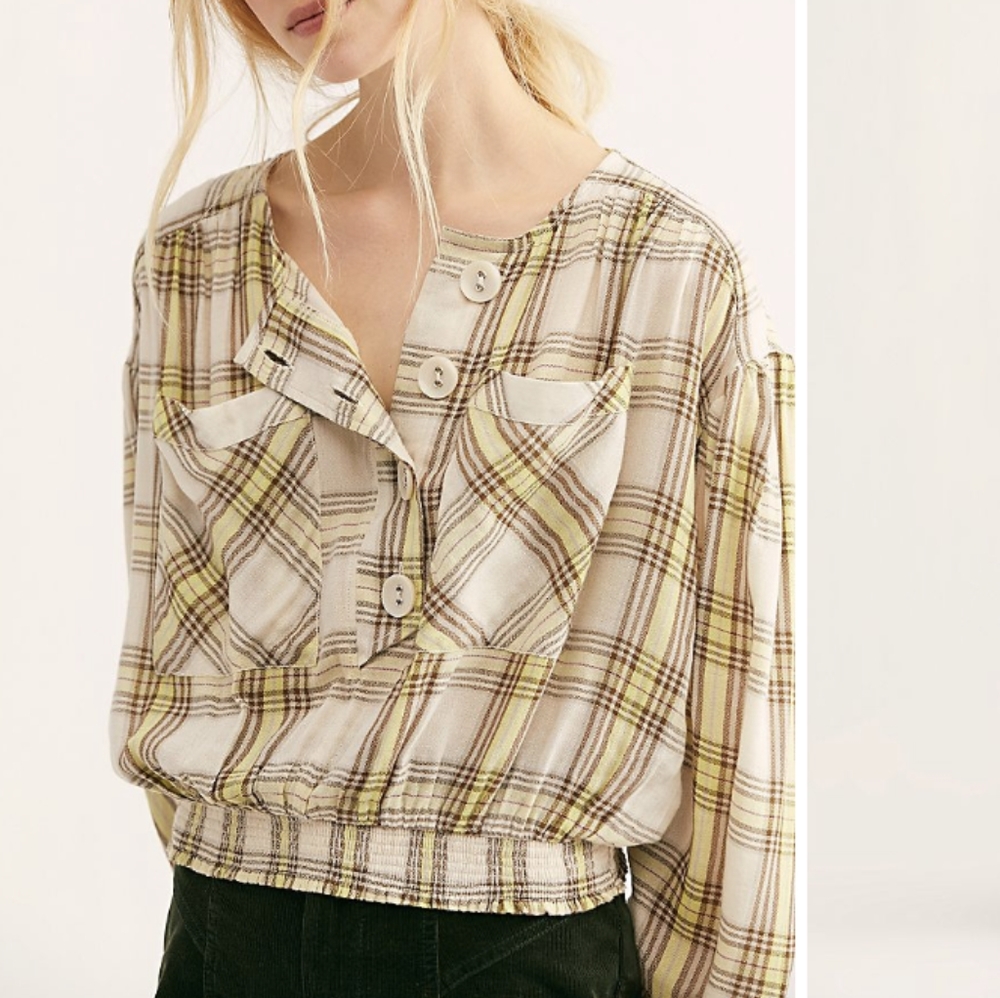 Free people It’s The Good Life Plaid Top